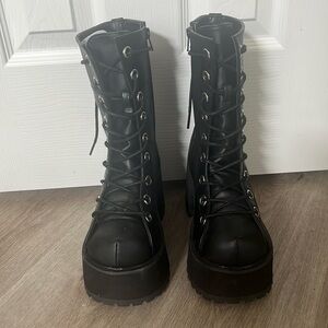 DEMONIA ‘Ranger-301’ Black Platform Boots